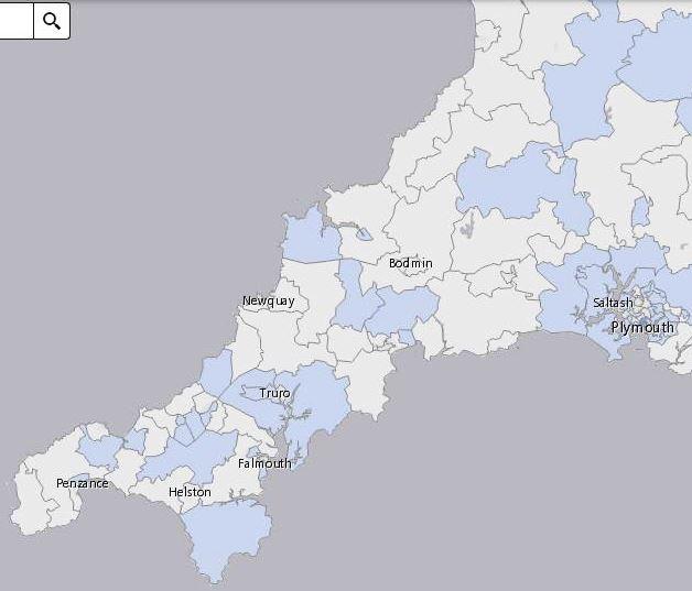 The cluster map shows little change, with Lelant and Carbis bay joining the picture but the number of cases falling back on The Lizard